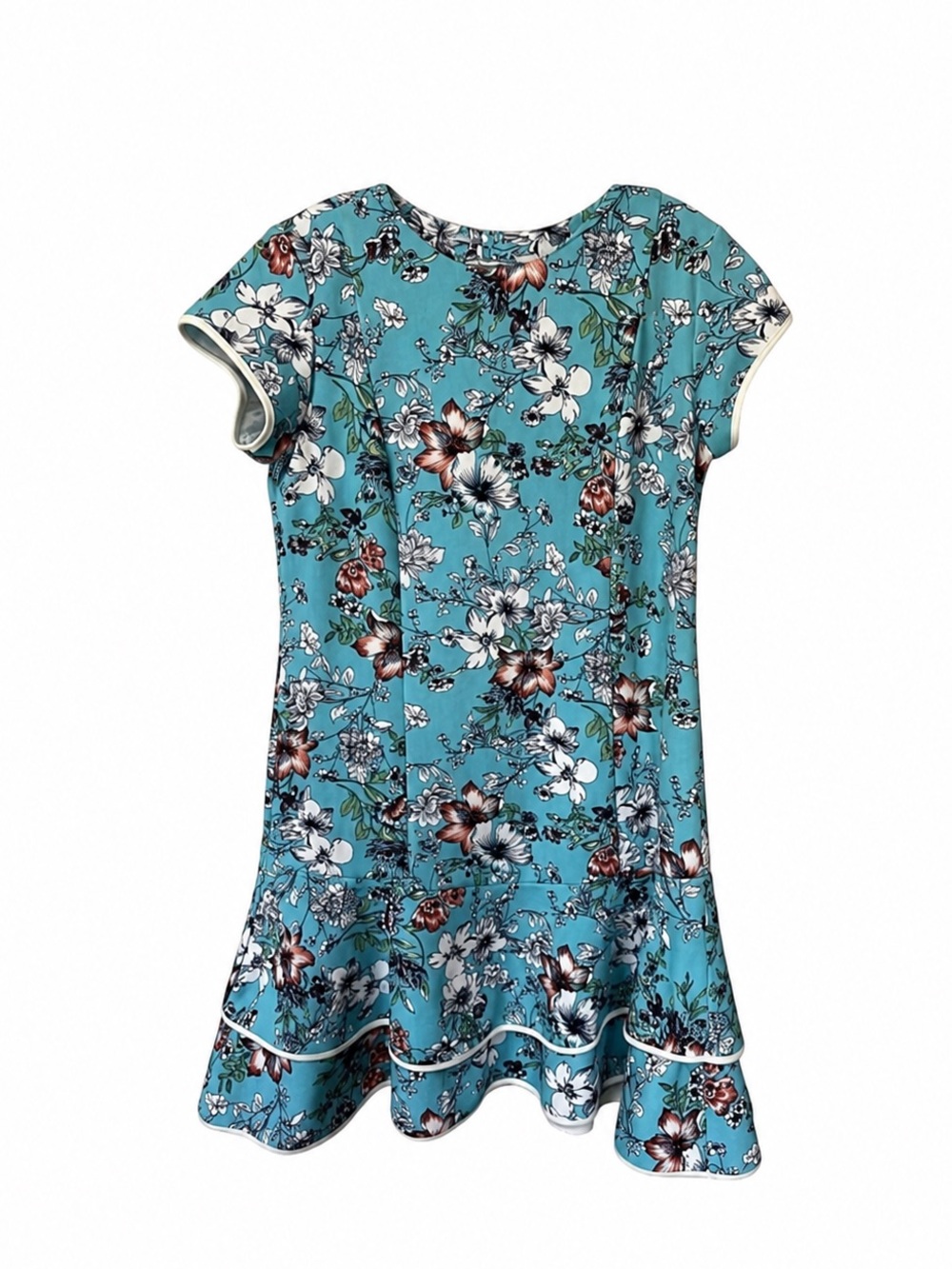 Blue Floral Fit & Flare Dress Size 14 Cottagecore Garden Party Shelby & Palmer